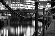 Urban Monochrome - London Docklands chains in monochrome. Fine art Photography.